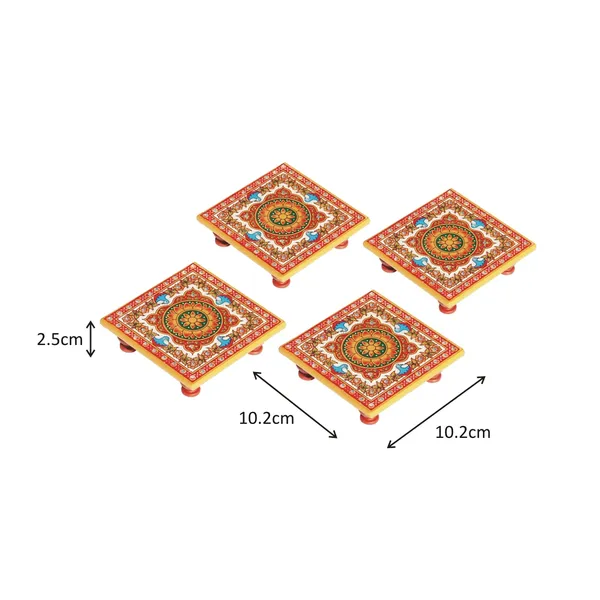 Multicolor_Marble_Chowki_With_Intricate_Floral_Painting_(Set_Of_4Pc)