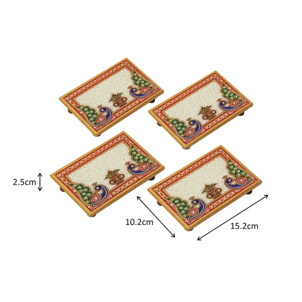 Multicolor_Marble_Puja_Chowki_In_Rectangle_Shape_With_Intricate_Design,__6_Inch,_(Set_Of_4Pc)
