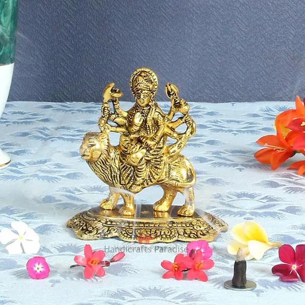 Golden_Aluminum_Durga_Idol_And_Figurine