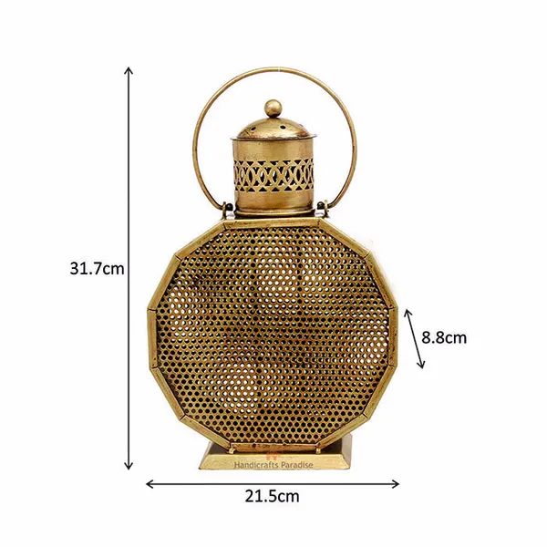 Rusty_Golden_Lantern_Shaped_Tealight_Holder_Wrought_Iron_Showpiece,_13_Inch