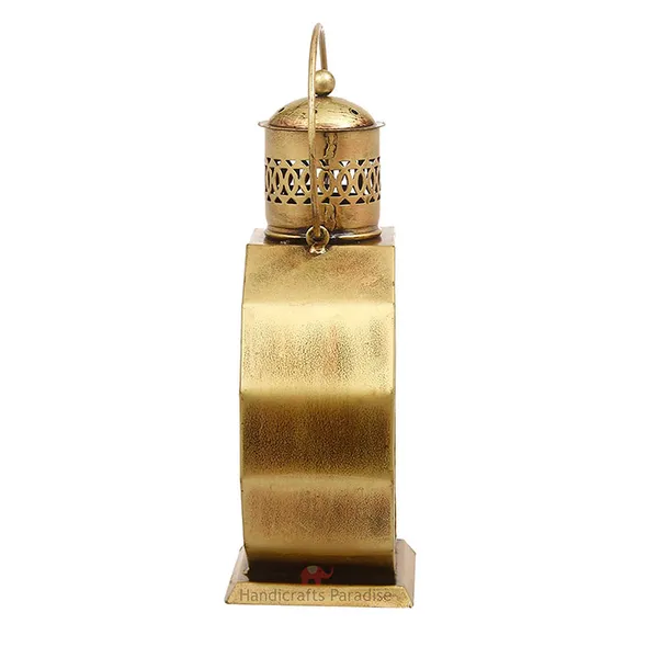 Rusty_Golden_Lantern_Shaped_Tealight_Holder_Wrought_Iron_Showpiece,_13_Inch