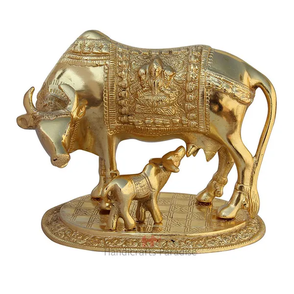 Golden_Cow_And_Baby_Metal_Showpiece_For_Home_Decor