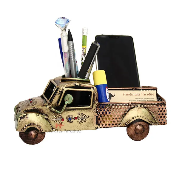 Rust_Golden_Truck_Pen_Stand_And_Mobile_Holder_-_9.5_Inches