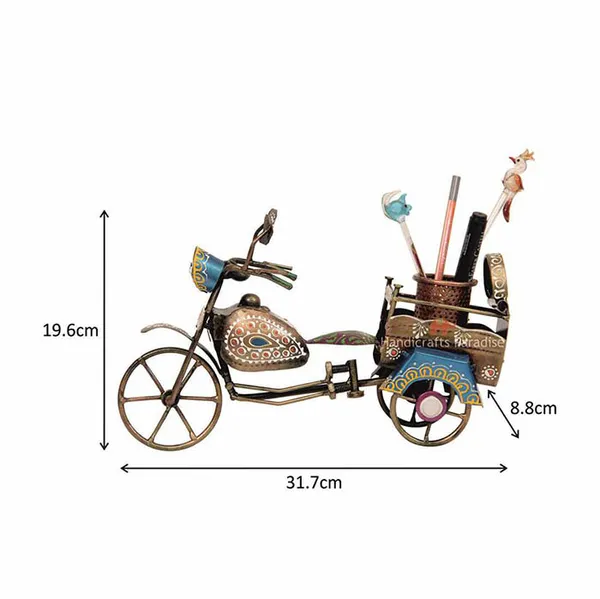 Rust_Golden_Iron_Bike_Pen_Holder_Showpiece_For_Home_Decor,_7.75_Inch