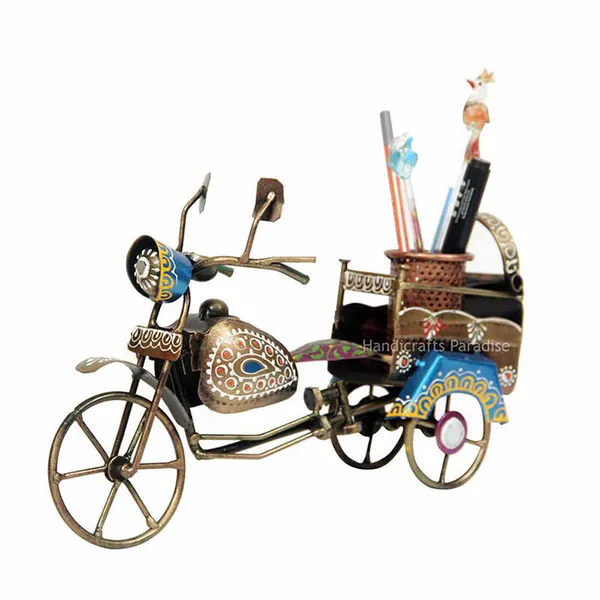 Rust_Golden_Iron_Bike_Pen_Holder_Showpiece_For_Home_Decor,_7.75_Inch