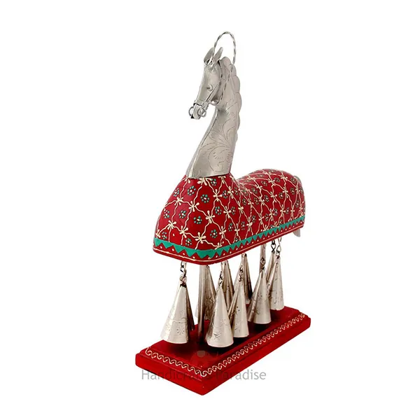 Maroon_Wooden_And_Aluminium_Horse_Decorative_Showpiece,_13.5_Inch