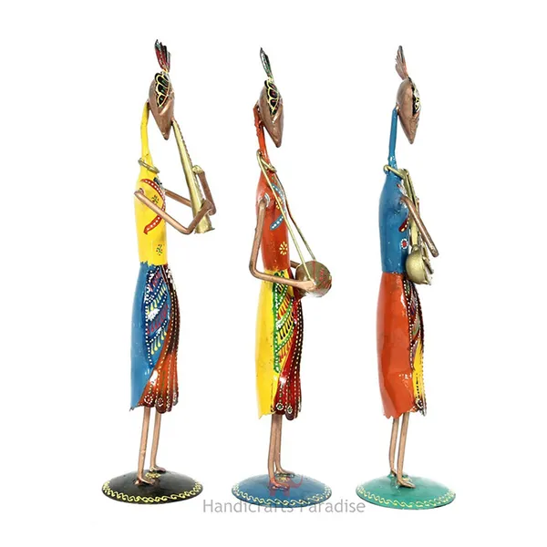 Multicolor_Iron_Showpiece_Figurine_Multicolour,_13.25_Inch_Set_Of_3_Pc