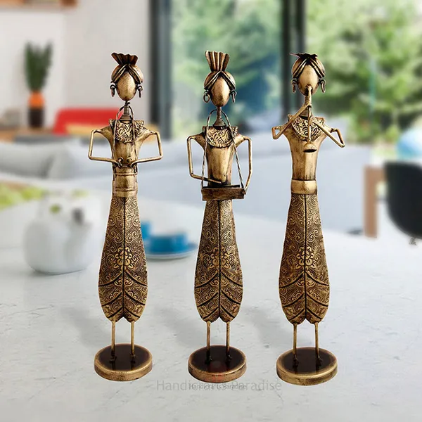 Rusty_Golden_Decorative_Musical_Dolls_,_21_Inch,_(Set_Of_3_Piece)