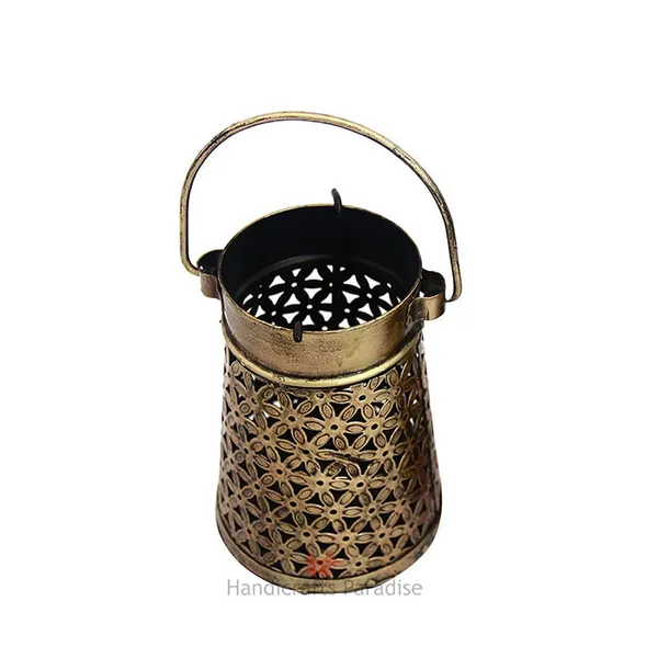 Rusty_Golden_Cut_Work_Lantern_Tea_Light_With_Handle,__6_Inches