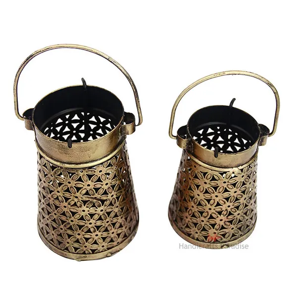 Rust_Golden_Antique_Cut_Work_Lantern_Tea_Light_With_Handle_For_Home_Dacor_(Set_Of_2_Pc)_-_5,_6_Inch