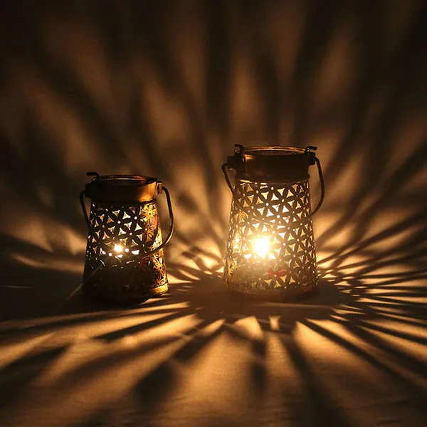 Rust_Golden_Antique_Cut_Work_Lantern_Tea_Light_With_Handle_For_Home_Dacor_(Set_Of_2_Pc)_-_5,_6_Inch