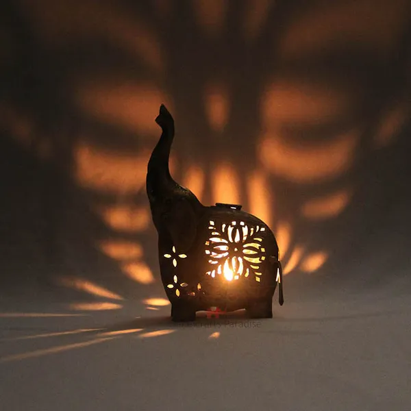 Rusty_Golden_Intricate_Cut_Work_Elephant_Tea_Light_Holder,_8.5_Inches