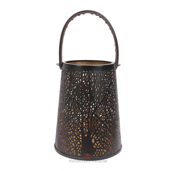 Multicolor_Intricate_Cut_Work_Tea_Light_With_Leather_Handle_Showpiece_For_Home_Dacor_-_11.45_Inch