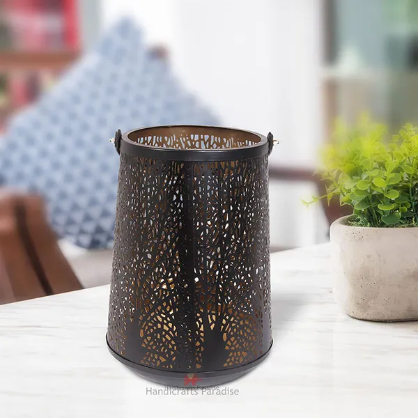 Rust_Golden_Intricate_Cut_Work_Tea_Light_With_Leather_Handle__-_14.2_Inch