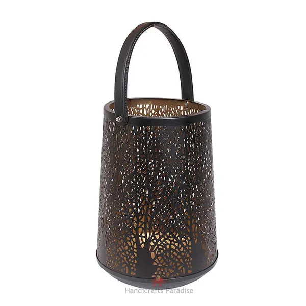 Rust_Golden_Intricate_Cut_Work_Tea_Light_With_Leather_Handle__-_14.2_Inch