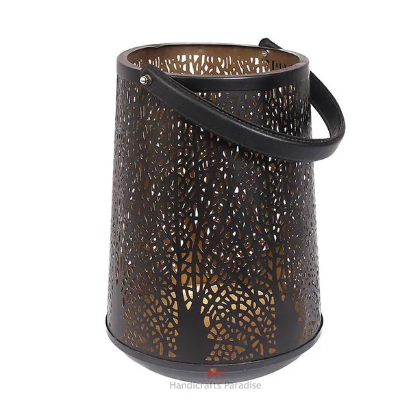Rust_Golden_Intricate_Cut_Work_Tea_Light_With_Leather_Handle__-_14.2_Inch