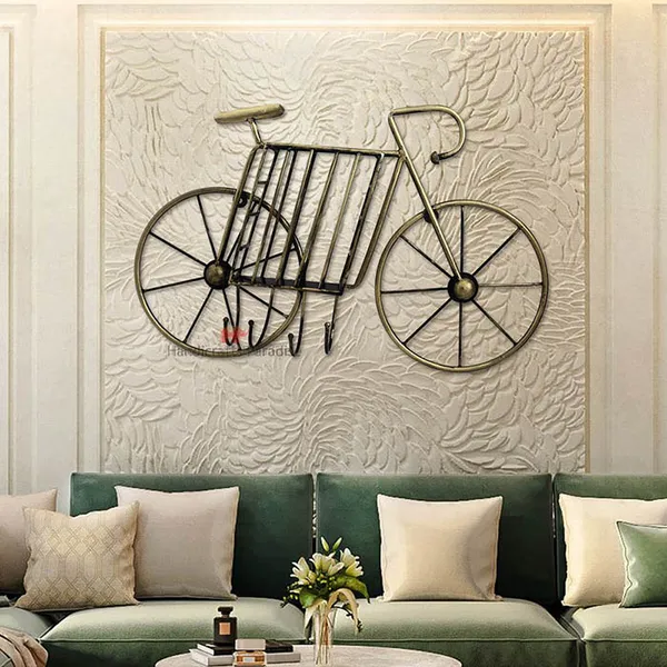 Rust_Golden_Decorative_Bicycle_Showpiece_Wall_Decor_In_Wrought_Iron,_24_Inch