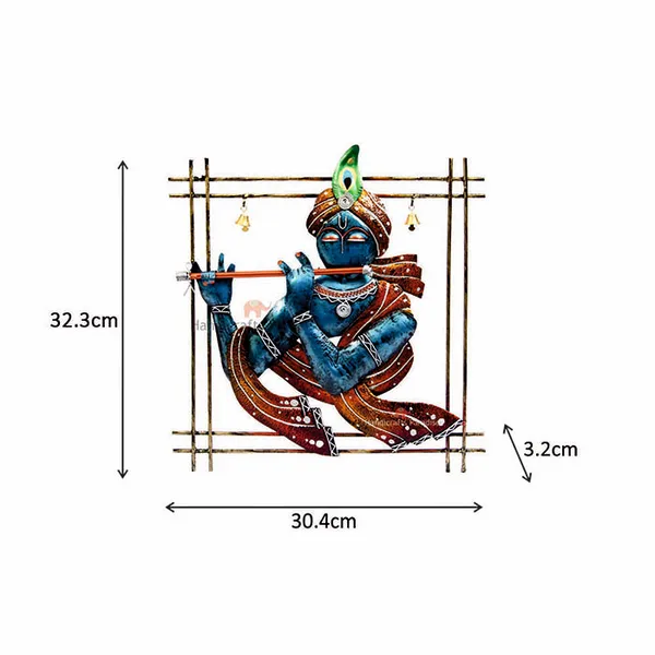 Multicolor_Iron_Wall_Art_Blue_Krishna_Playing_Flute,_12.75_Inch