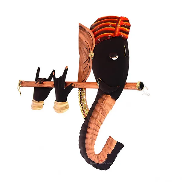 Black_Ganesha_Playing_Flute_Iron_Wall_Art_,_16_Inch