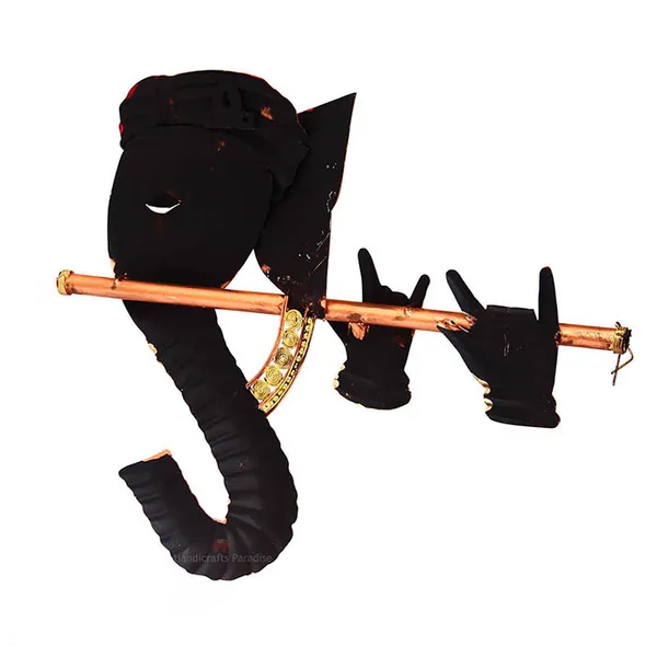 Black_Ganesha_Playing_Flute_Iron_Wall_Art_,_16_Inch