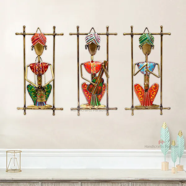 Multicolor_Iron_Musicians_Framed_Wall_Art_(Set_Of_3Pcs)