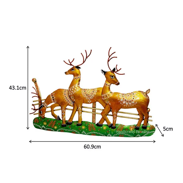 Golden_Wrought_Iron_Standing_Reindeer_Wall_Dacor,_17_Inch