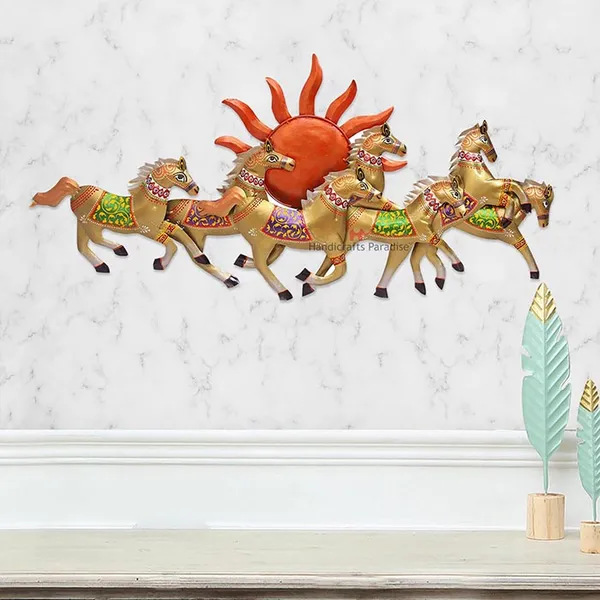Golden_Wrought_Iron_Running_Horse_Wall_Dacor_,_15_Inch