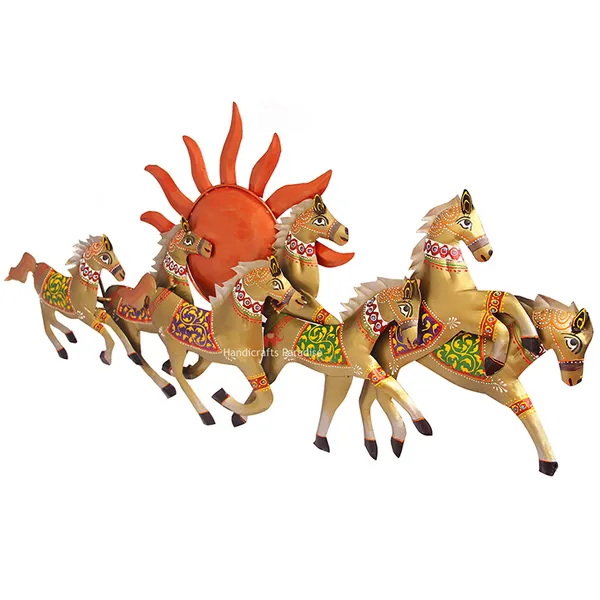 Golden_Wrought_Iron_Running_Horse_Wall_Dacor_,_15_Inch