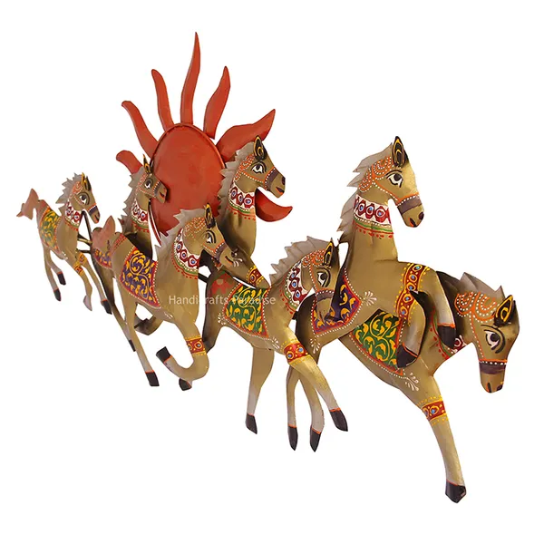 Golden_Wrought_Iron_Running_Horse_Wall_Dacor_,_15_Inch