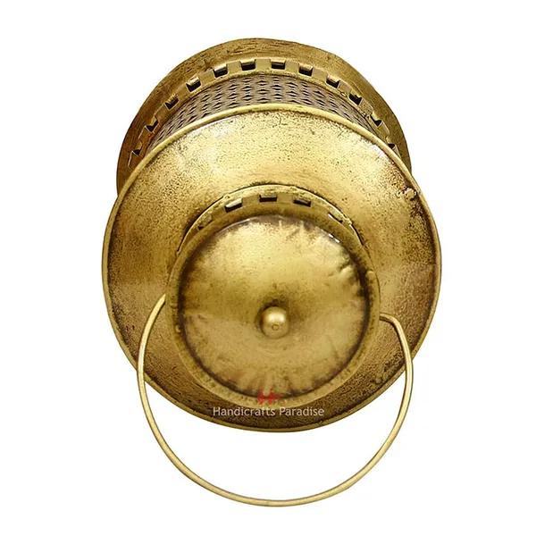 Golden_Lantern_Shaped_Tealight_Holder_Wall_Hanging_Cut_Work_For_Home_Decor,_13.5_Inch