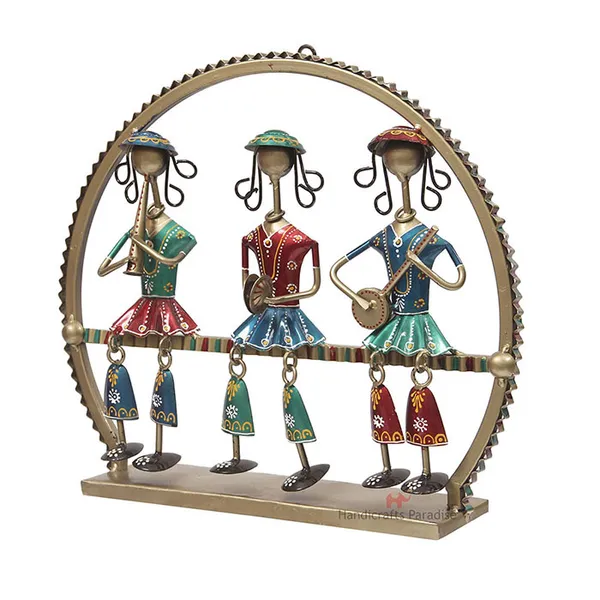 Multicolor_Girls_Playing_Music_Seated_On_Stool_Showpiece_,_13_Inch