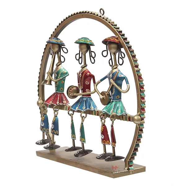 Multicolor_Girls_Playing_Music_Seated_On_Stool_Showpiece_,_13_Inch