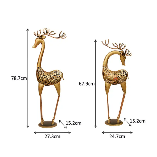 Golden_Tea_Light_Deer_Showpiece_In_Wrought_Iron_,_31_Inch_(Set_Of_2)