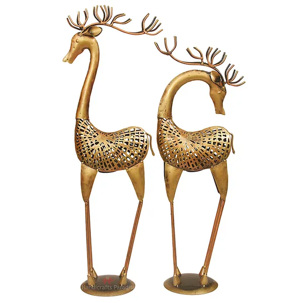 Golden_Tea_Light_Deer_Showpiece_In_Wrought_Iron_,_31_Inch_(Set_Of_2)