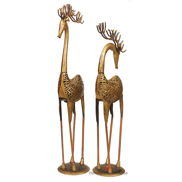 Golden_Tea_Light_Deer_Showpiece_In_Wrought_Iron_,_31_Inch_(Set_Of_2)