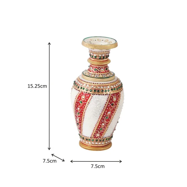 Red_Marble_Flower_Vase_With_Intricate_Design_For_Home_Decor_(6_Inch)