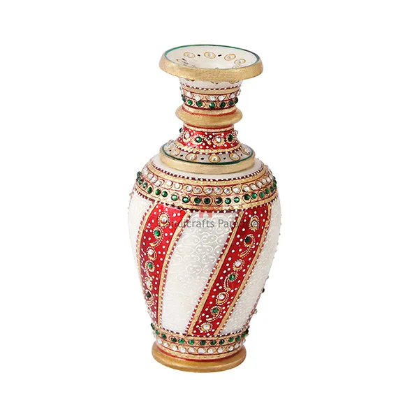 Red_Marble_Flower_Vase_With_Intricate_Design_For_Home_Decor_(6_Inch)