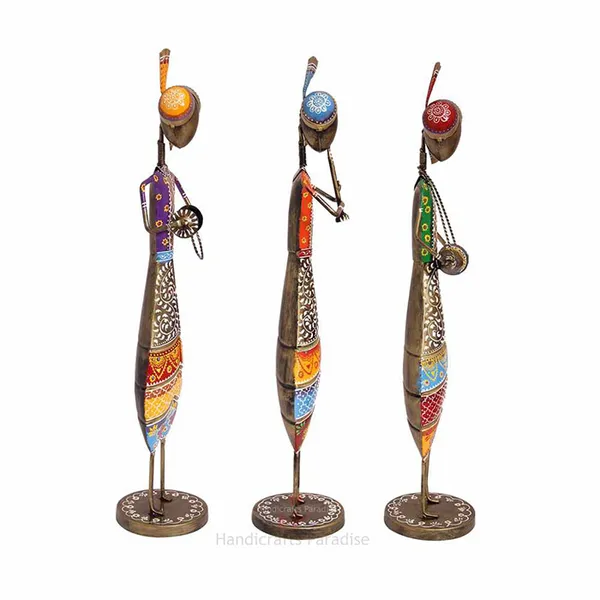 Multicolor_Wrought_Iron_Painted_Musical_Dolls,_24_Inch,_(Set_Of_3_Piece)