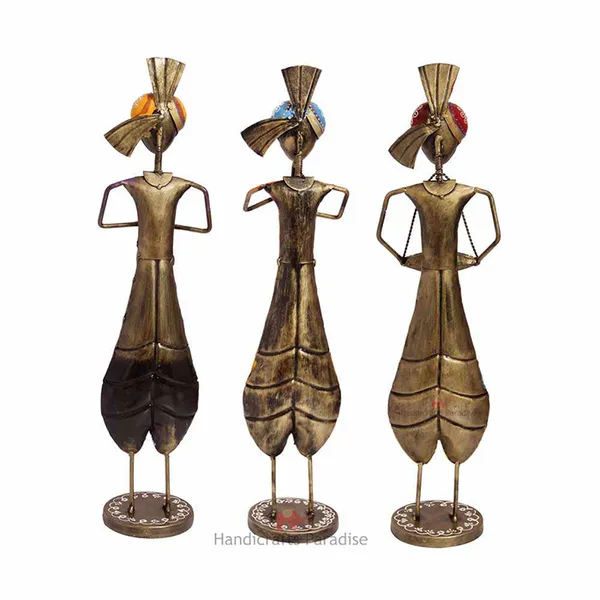 Multicolor_Wrought_Iron_Painted_Musical_Dolls,_24_Inch,_(Set_Of_3_Piece)