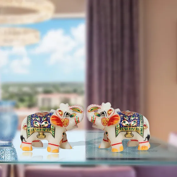 Multicolor_Marble_Elephant_With_Emboss_Painting_Showpiece-_Set_Of_2