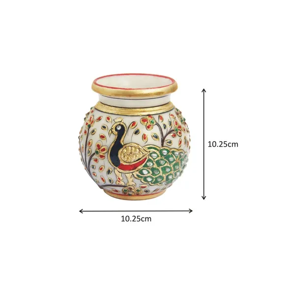 Multicolor_Marble_Flower_Vase_With_Enamel_Peacock_Design