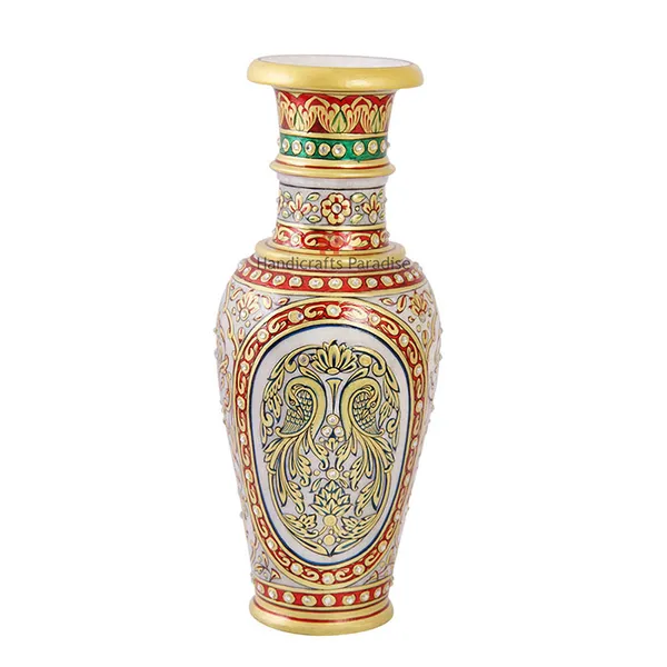 Multicolor_Marble_Flower_Vase_With_Swans_Painted