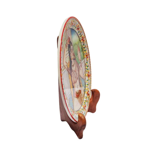 Multicolor_Shringar_Design_Painted_Marble_Plate_,9_Inch