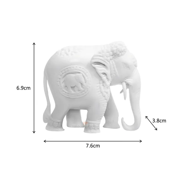 White_Resin_Fine_Finish_Elephant_Figurine,_2.75_Inch