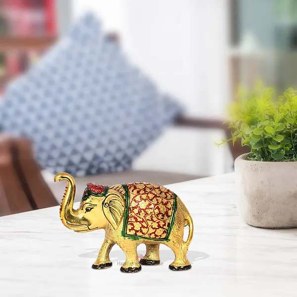 Golden_Elephant_Sculpture_For_Home_Decor_In_Metal,_5.2_Inch