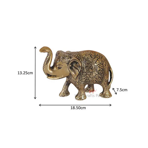 Golden_Metal_Elephant_Trunk_Up_Antique_Showpiece,_5.25_Inch