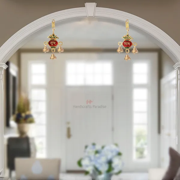 Golden_Shubh_Labh_Metal_Bell_Hanging_Set