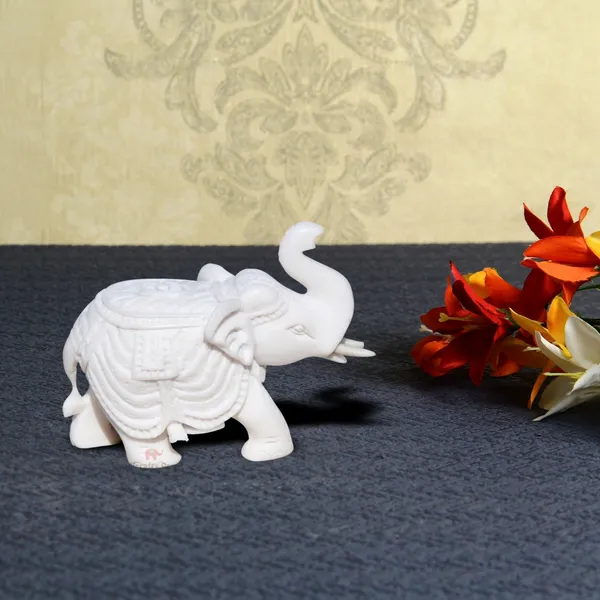 White_Trunk_Up_Elephant_For_Home_Decor,_2.25_Inch