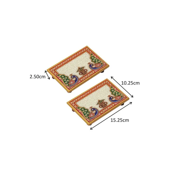 Multicolor_Marble_Puja_Chowki_In_Rectangle_Shape_With_Intricate_Design,_6_Inch_(Set_Of_2)