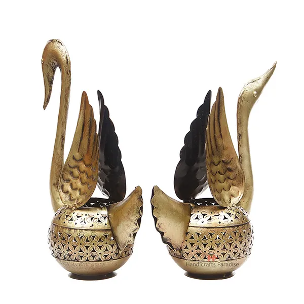 Golden_Swan_Showpiece_In_Wrought_Iron_For_Home_Decor_,_13.75Inch